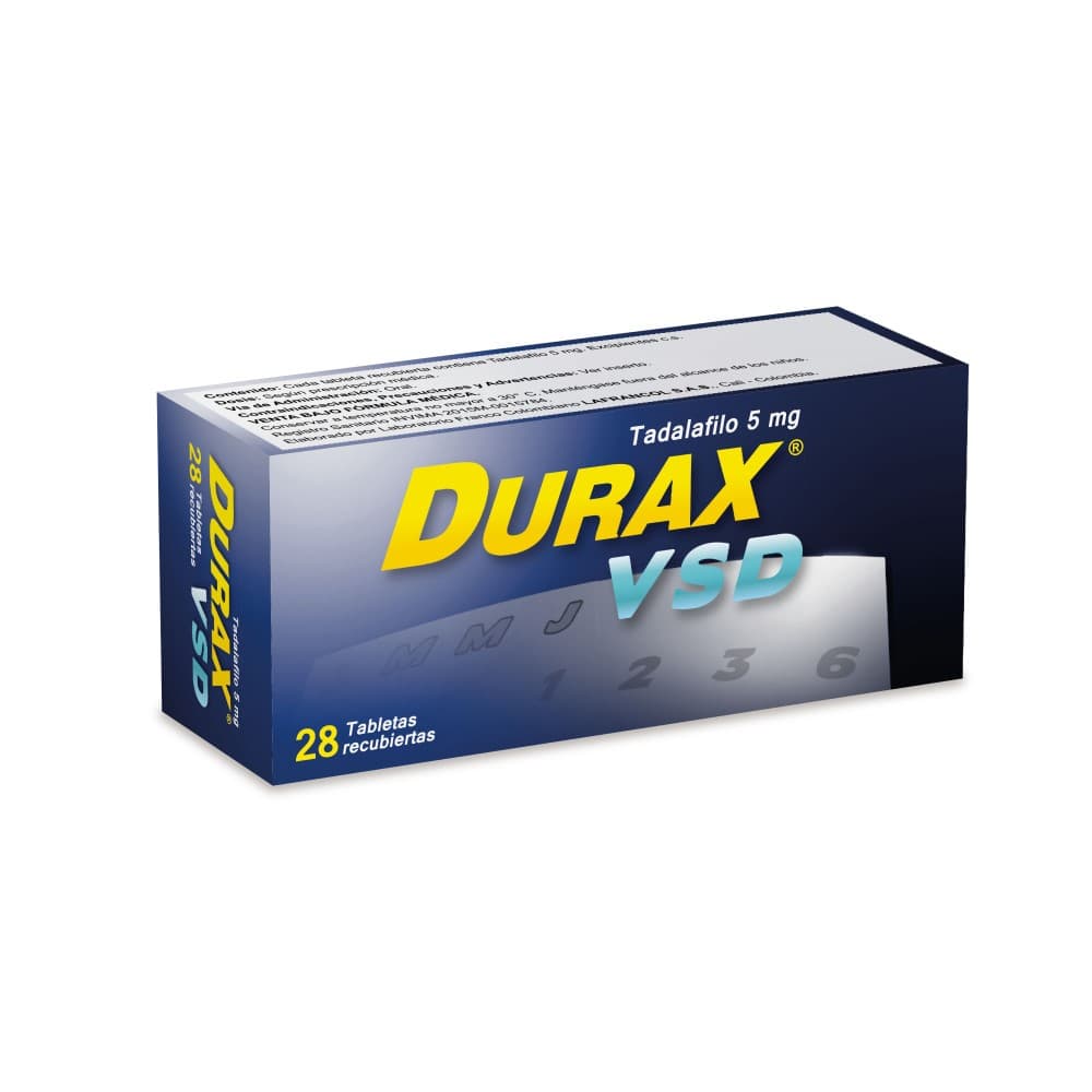 DURAX VSD 5 MG CAJA X 28 TAB (TADALAFILO)