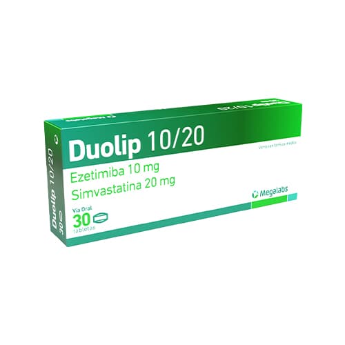 DUOLIP 20/10 CAJA X 30 TAB (EZETIMIBA+SIMVASTATINA)