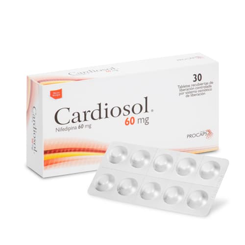 CARDIOSOL 60 MG CAJA X 30 TAB (NIFEDIPINO)