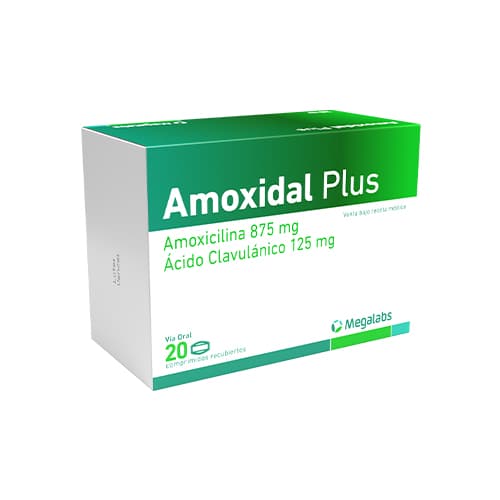 AMOXIDAL PLUS CAJA X 20 COMP (AMOXICILINA+CLAVULANICO ACIDO)