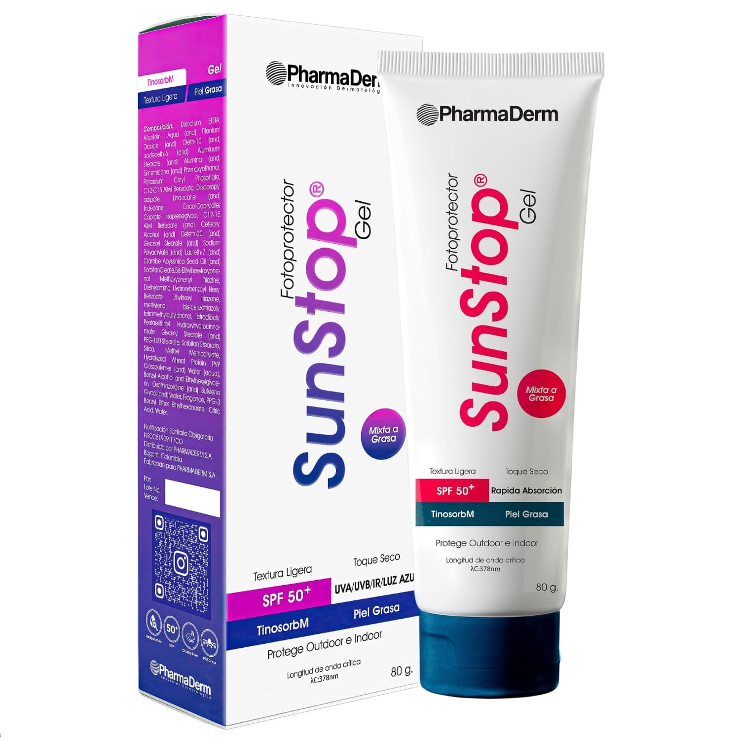 SUNSTOP GEL SPF 50+ TUBO X 80GR TUBO X 80GR (PROTECTOR SOLAR PARA ADULTOS)
