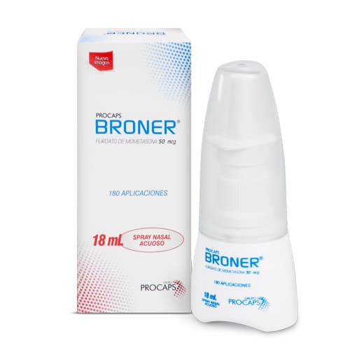 BRONER SPRAY NASAL CAJA X 1 FRASCO 18ML (MOMETASONA)