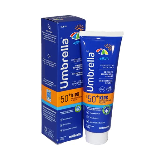UMBRELLA KIDS MUY RESISTENTE AL AGUA SPF 50+ FRASCO X 120 GR (PROTECTOR SOLAR PARA NIÑOS)