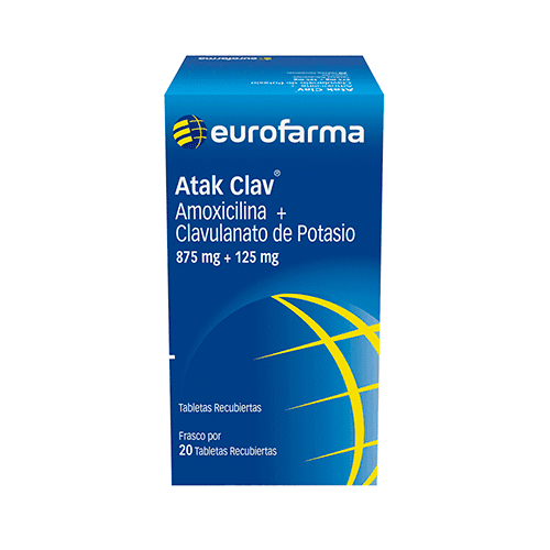 ATAK CLAV 875 + 125 MG CAJA X 20 TAB (AMOXICILINA+CLAVULANICO ACIDO)