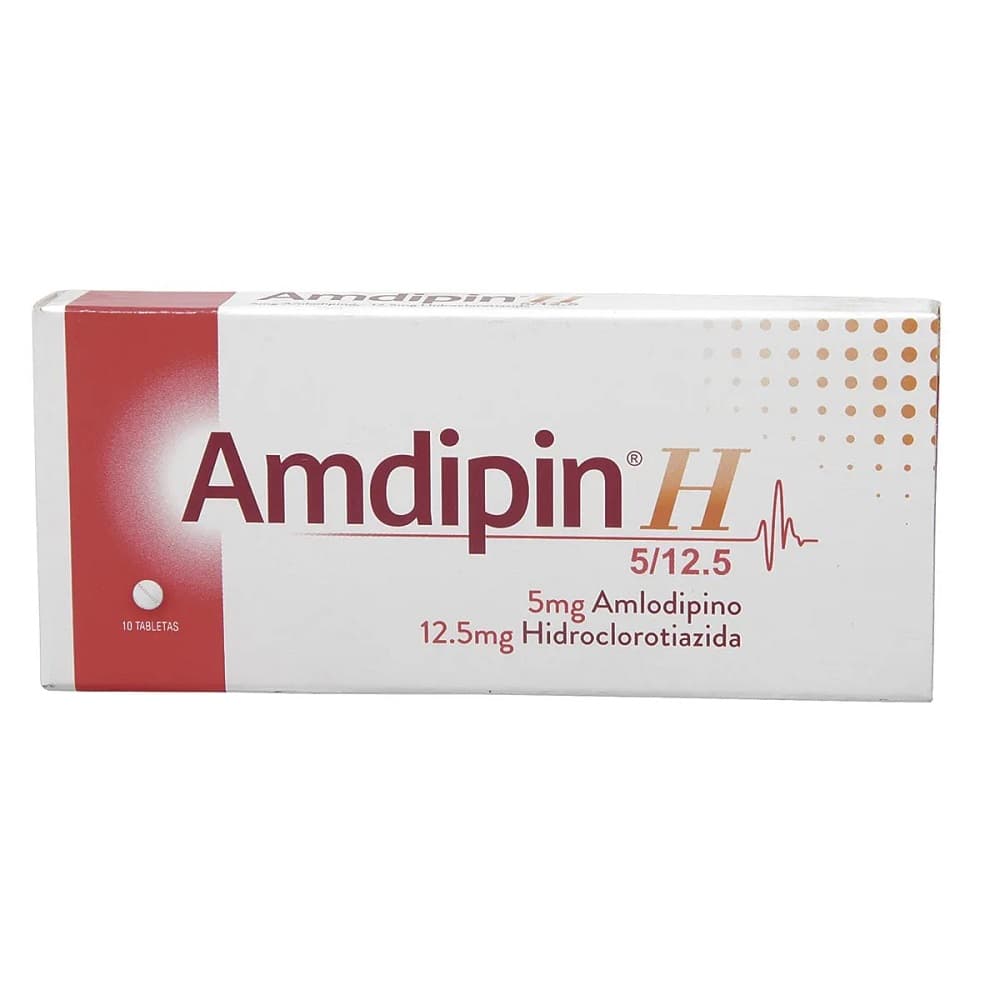 AMDIPIN H 5/12.5 MG CAJA X 10 TAB (AMLODIPINO+HIDROCLOROTIAZIDA)