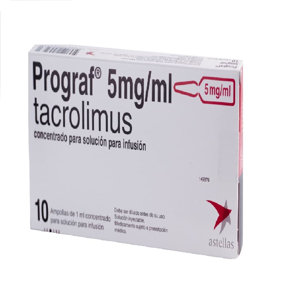PROGRAF 5MG/ML INY CAJA X 10 AMP (TACROLIMUS)