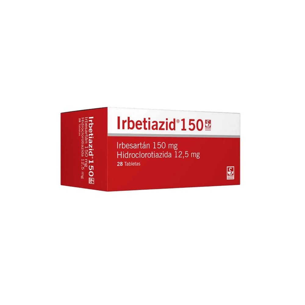 IRBETIAZID 150 MG CAJA X 28 TAB (HIDROCLOROTIAZIDA+IRBESARTAN)