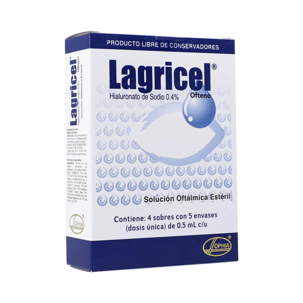 LAGRICEL OFTENO CAJA X 20 DOSIS (SODIO HIALURONATO)