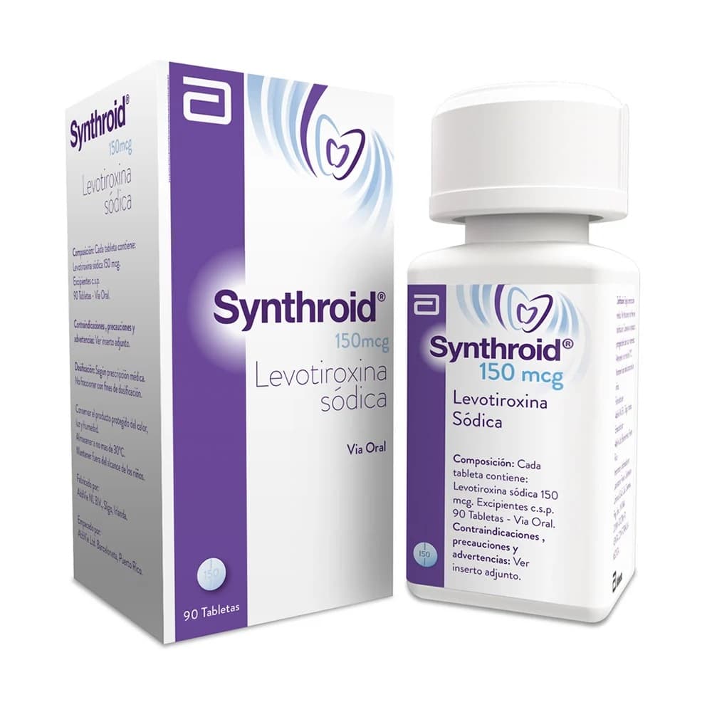 SYNTHROID 150 mcg CJA X 90 TAB (LEVOTIROXINA)