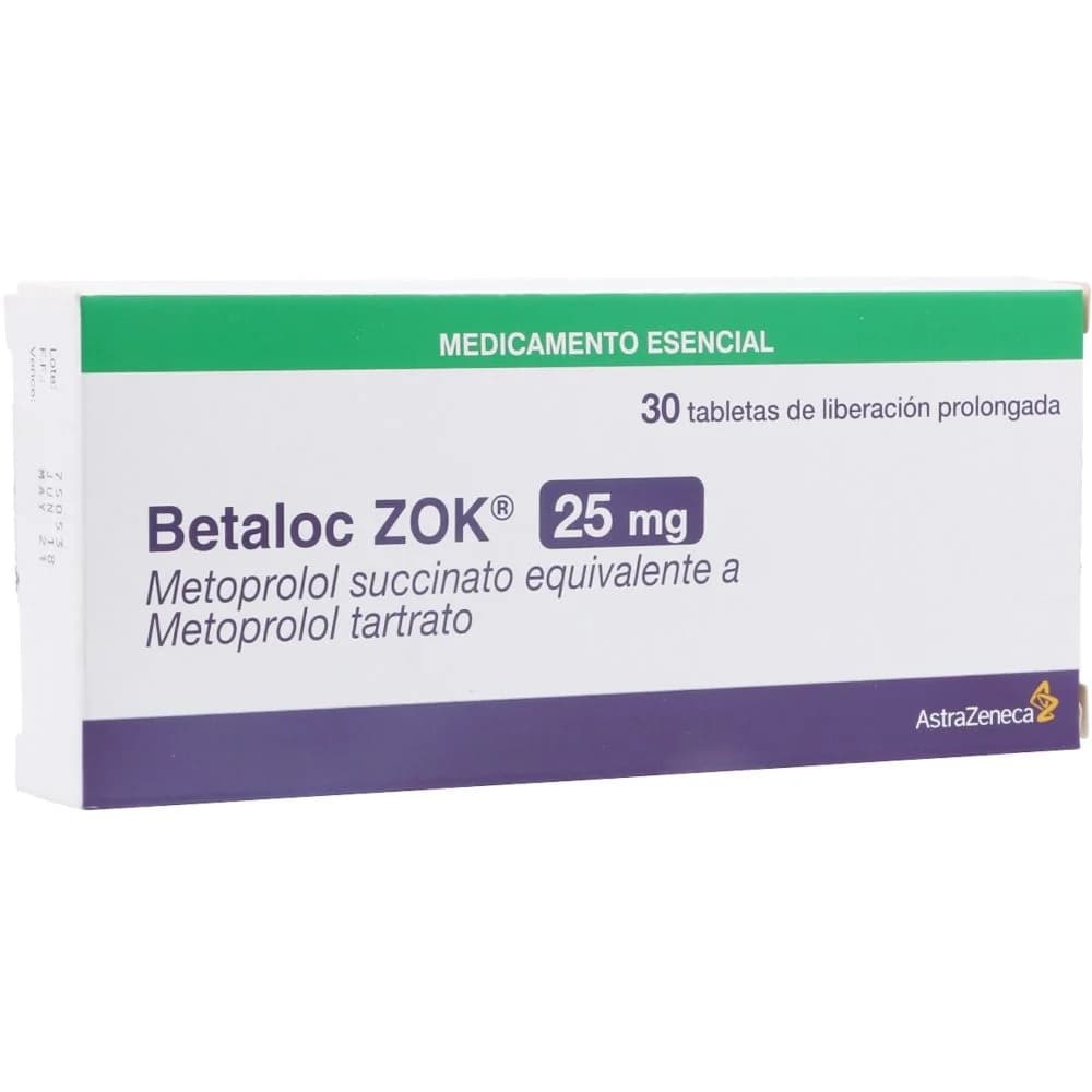 BETALOC ZOK 25 MG CJA X 30 TAB CAJA X 30 TAB (METOPROLOL SUCCINATO)