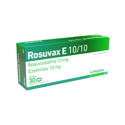 ROSUVAX E 10/10 MG CAJA X 30 TAB (EZETIMIBA+ROSUVASTATINA)
