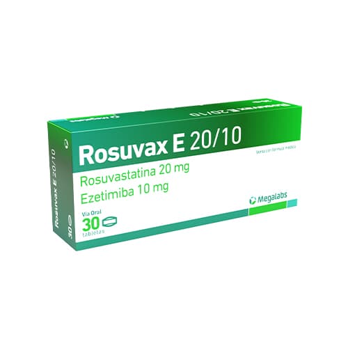 ROSUVAX E 10/20 MG CAJA X 30 TAB (EZETIMIBA+ROSUVASTATINA)