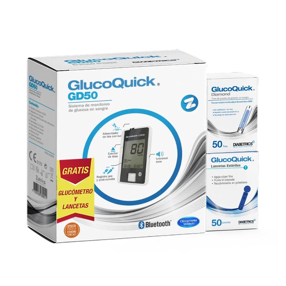 PROM TIRAS DIAMOND X 50 GRATIS GD50A+LANCETAS PACK (GLUCOMETROS)