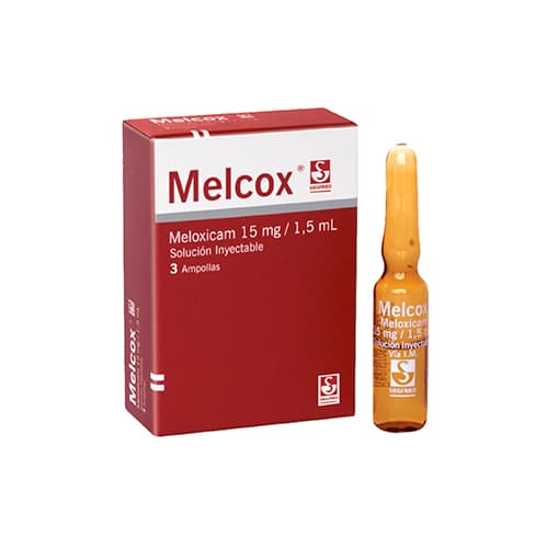 MELCOX 15 MG INYECTABLE CAJA X 3 AMP X 1,5 ML (MELOXICAM)
