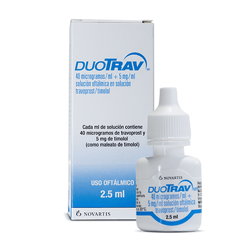 DUOTRAV SOLUCION OFTALMICA ESTERIL FRASCO 2,5 ML (TIMOLOL+TRAVOPROST)