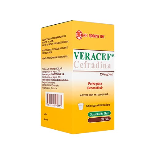 VERACEF 250MG/5ML PPSO (AH ROBINS) FRASCO X 80 ML (CEFRADINA)