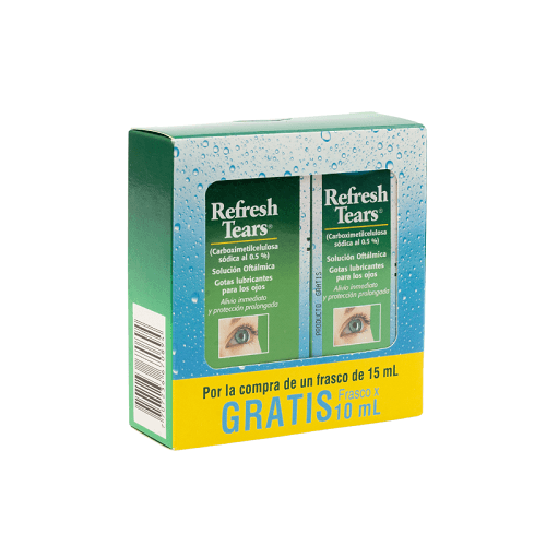REFRESH TEARS DUOPACK FRASCO X 15 ML+10ML (CARBOXIMETILCELULOSA)