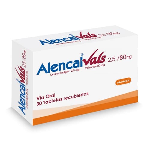 ALENCAL VALS 2.5 MG/80 MG CAJA X 30 TAB (LEVOAMLODIPINO+VALSARTAN)
