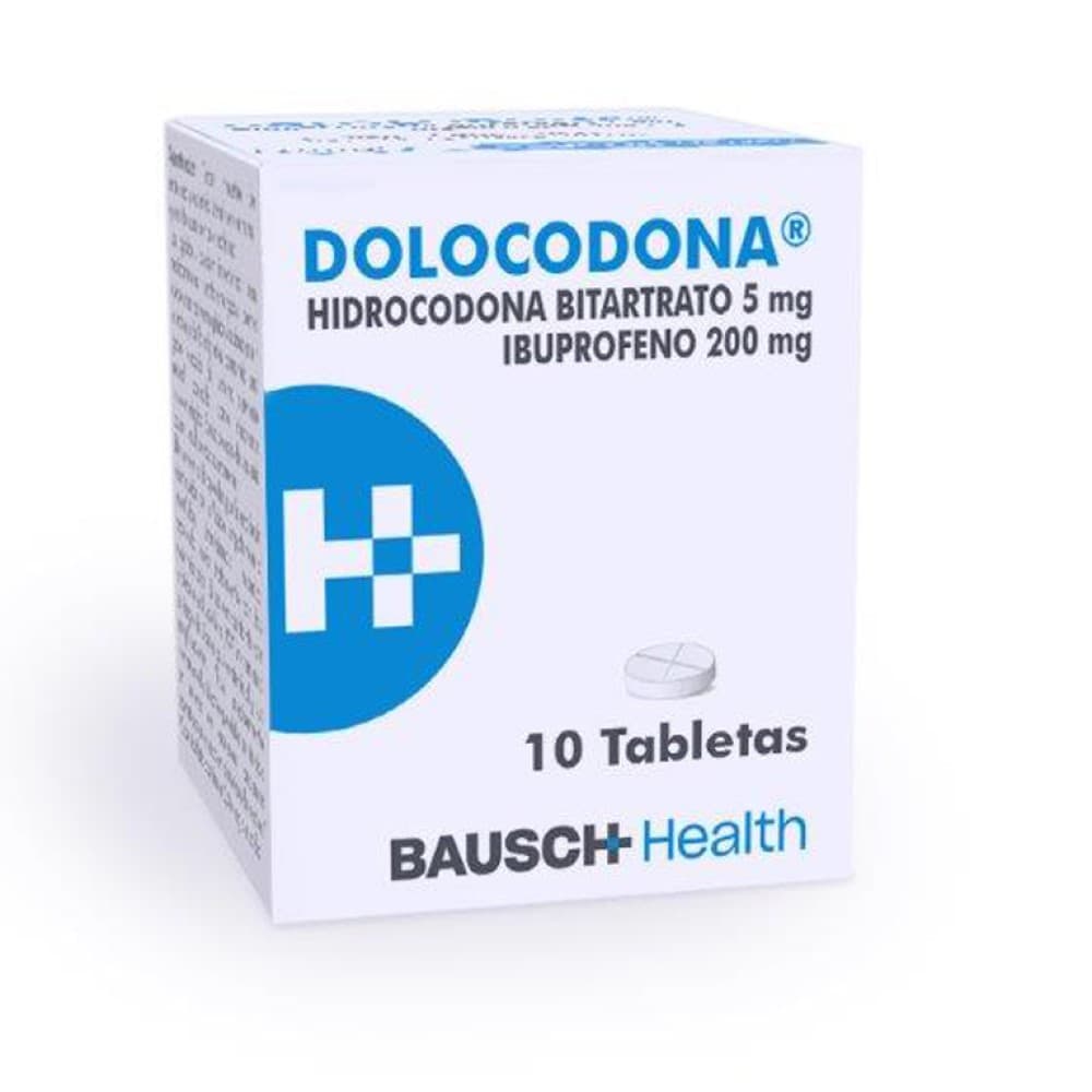 DOLOCODONA (HIDROCODONA + IBUPROFENO) 5MG + 200MG FCO X 10 TAB FRASCO X 10 TABLETAS