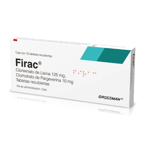 FIRAC (LISINA + PARGEVERINA) 125MG + 10MG CAJA X 10 TAB CAJA X 10 TABLETAS