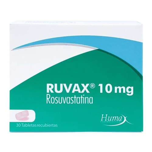 RUVAX (ROSUVASTATINA) 10MG CAJA X 30 TAB CAJA X 30 TABLETAS (RUVAX (ROSUVASTATINA) 10 MG)