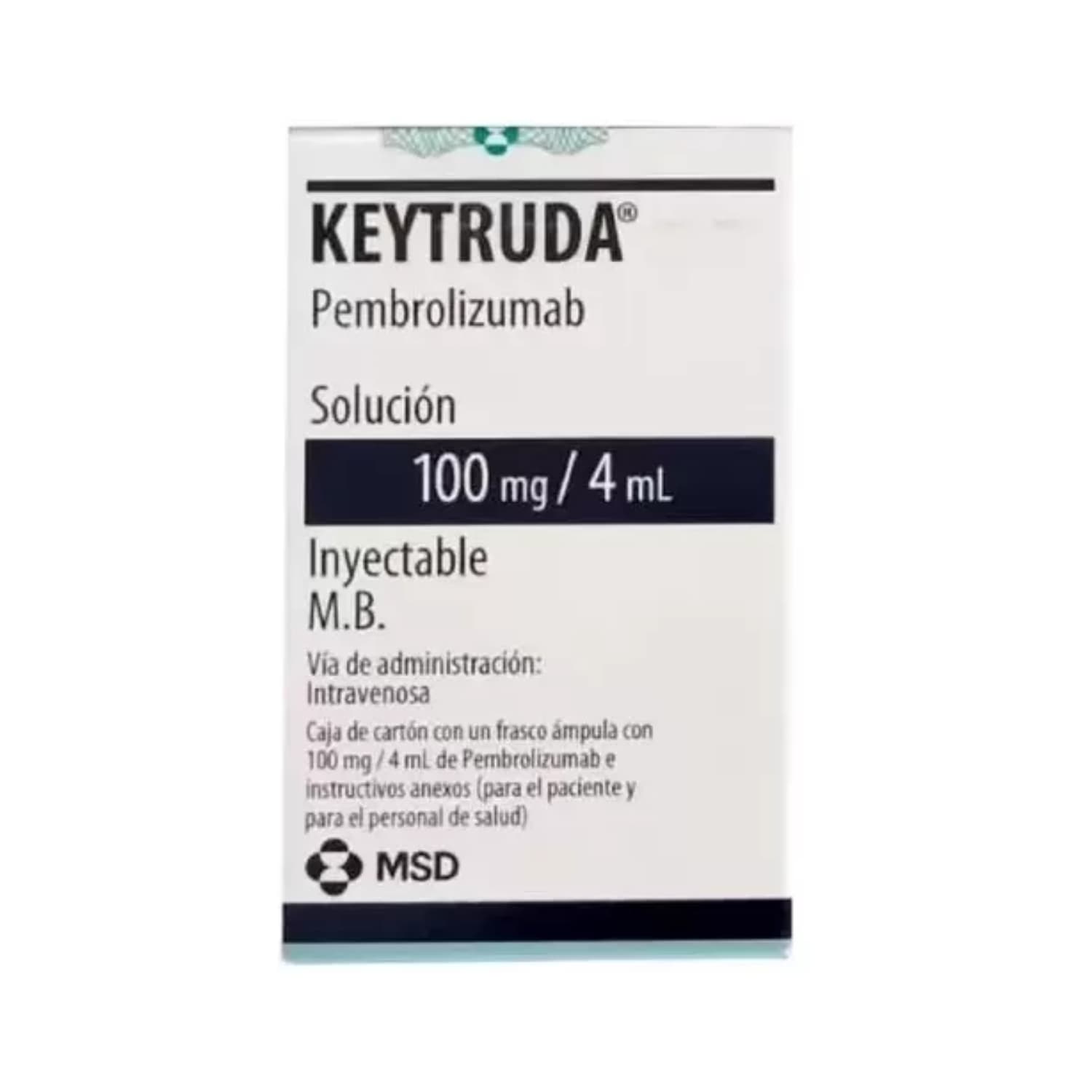 KEYTRUDA SFI 100MG/4ML 10ML VIAL 2X COL CAJA X 2 VIALES (PEMBROLIZUMAB)