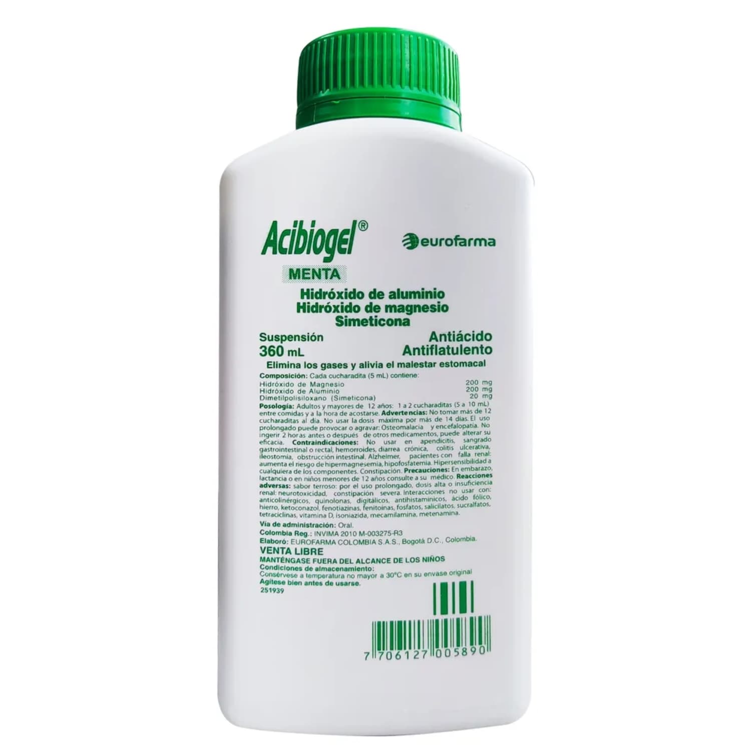 ACI-BIOGEL MENTA SUSP FCO X360ML FRASCO X 360ML