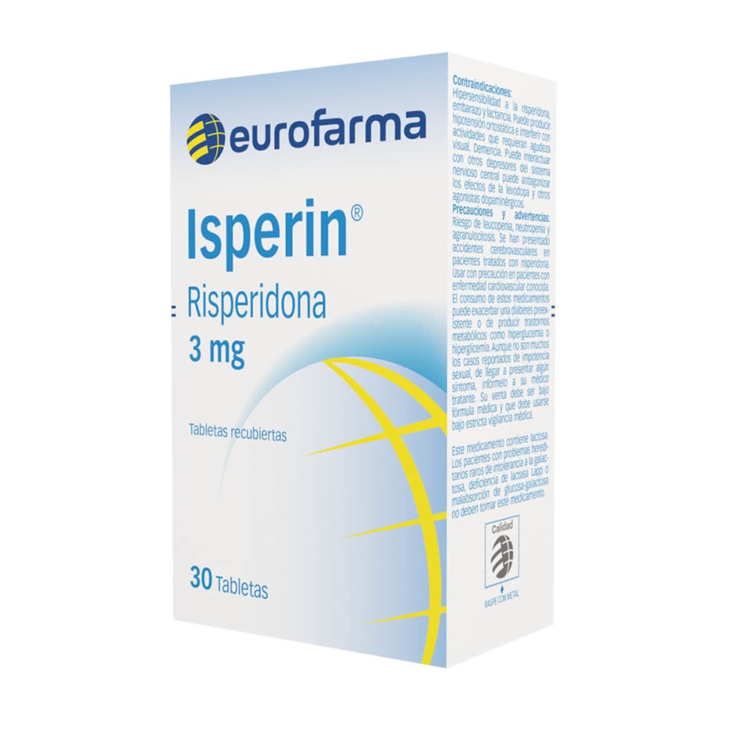 ISPERIN 3MG CJA X 30TAB CAJA X 30TAB (RISPERIDONA 3MG)