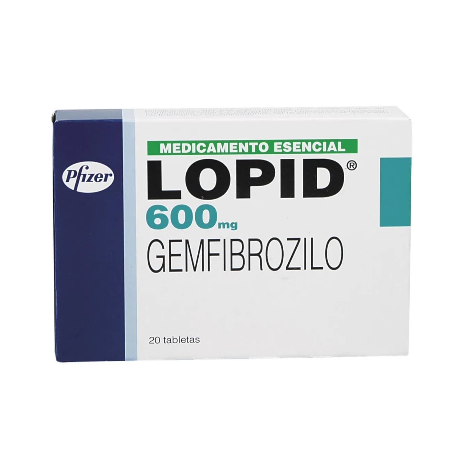 LOPID 600MG X 20 TABLETAS CAJA X 20 TAB (GEMFIBROZILO)