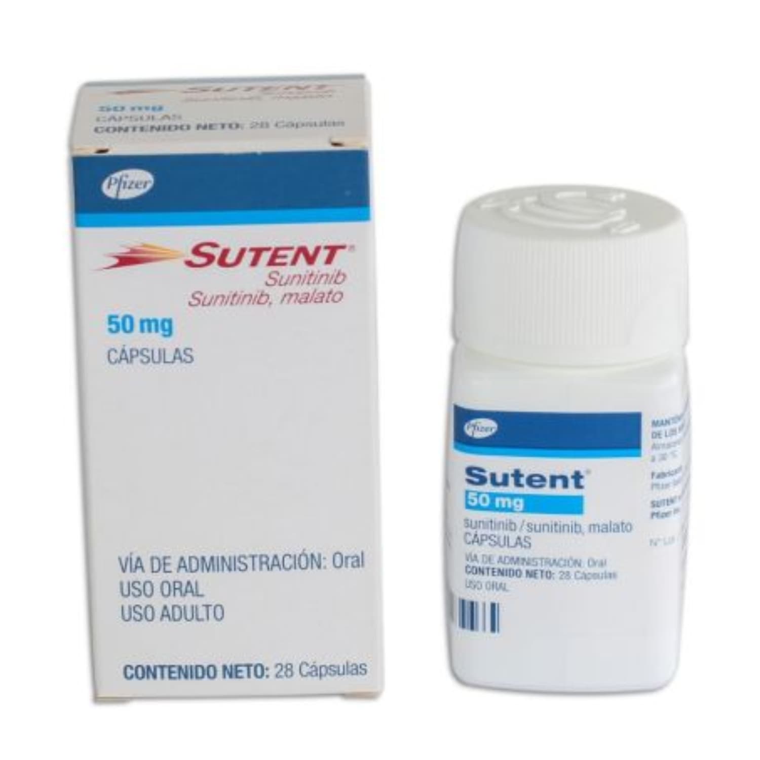 SUTENT 50MG X 28 CAPSULAS FRASCO X 28 CAP (SUNITINIB MALATO)