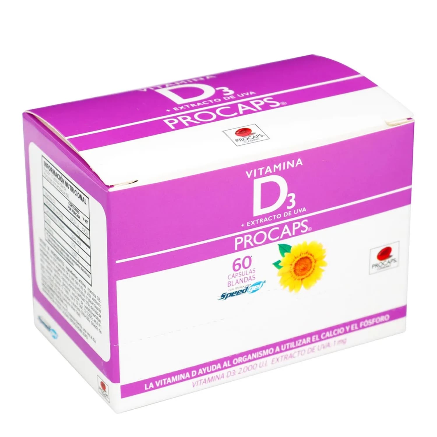 VITAMINA D3 + EXTRACTO DE UVA CAJA X 60 CAP (VITAMINAS)