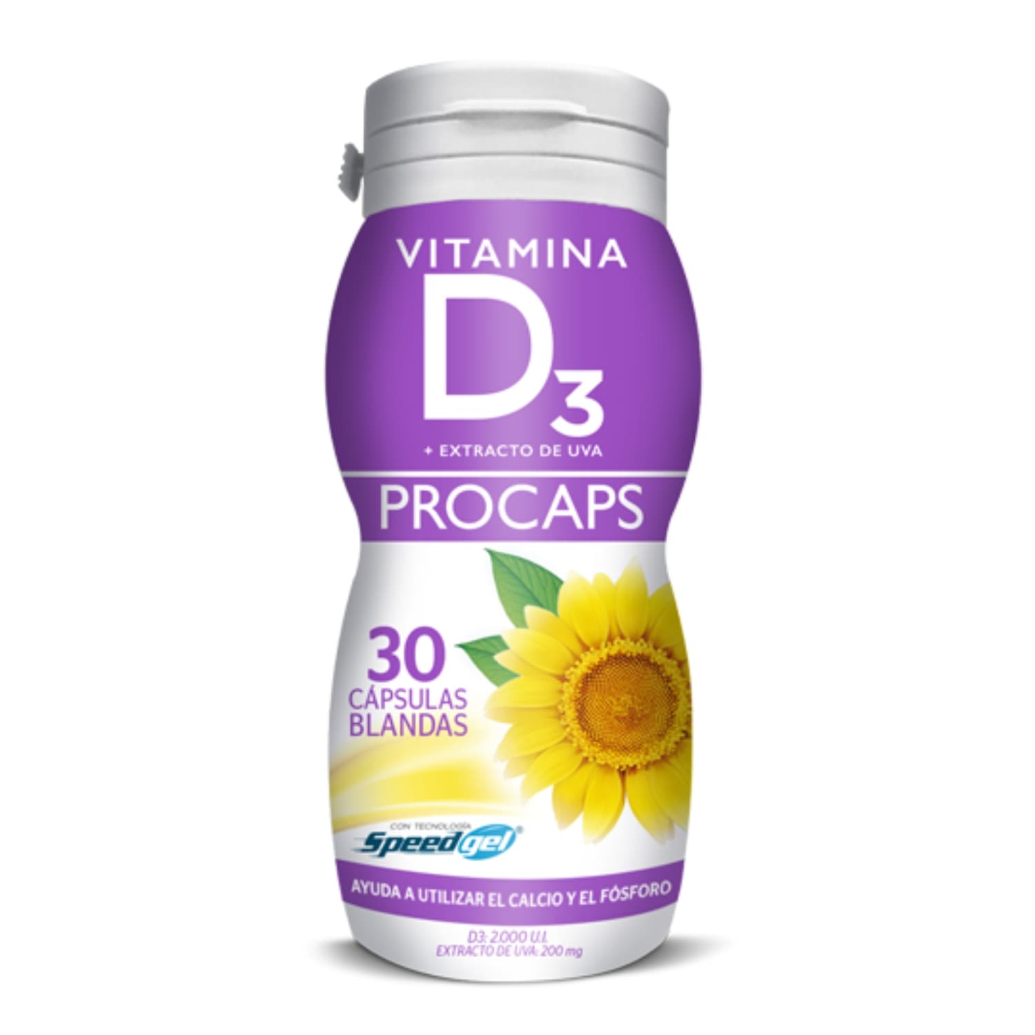 VITAMINA D3+EXTRACTO DE UVA FRASCO X 30 CAP (VITAMINAS)