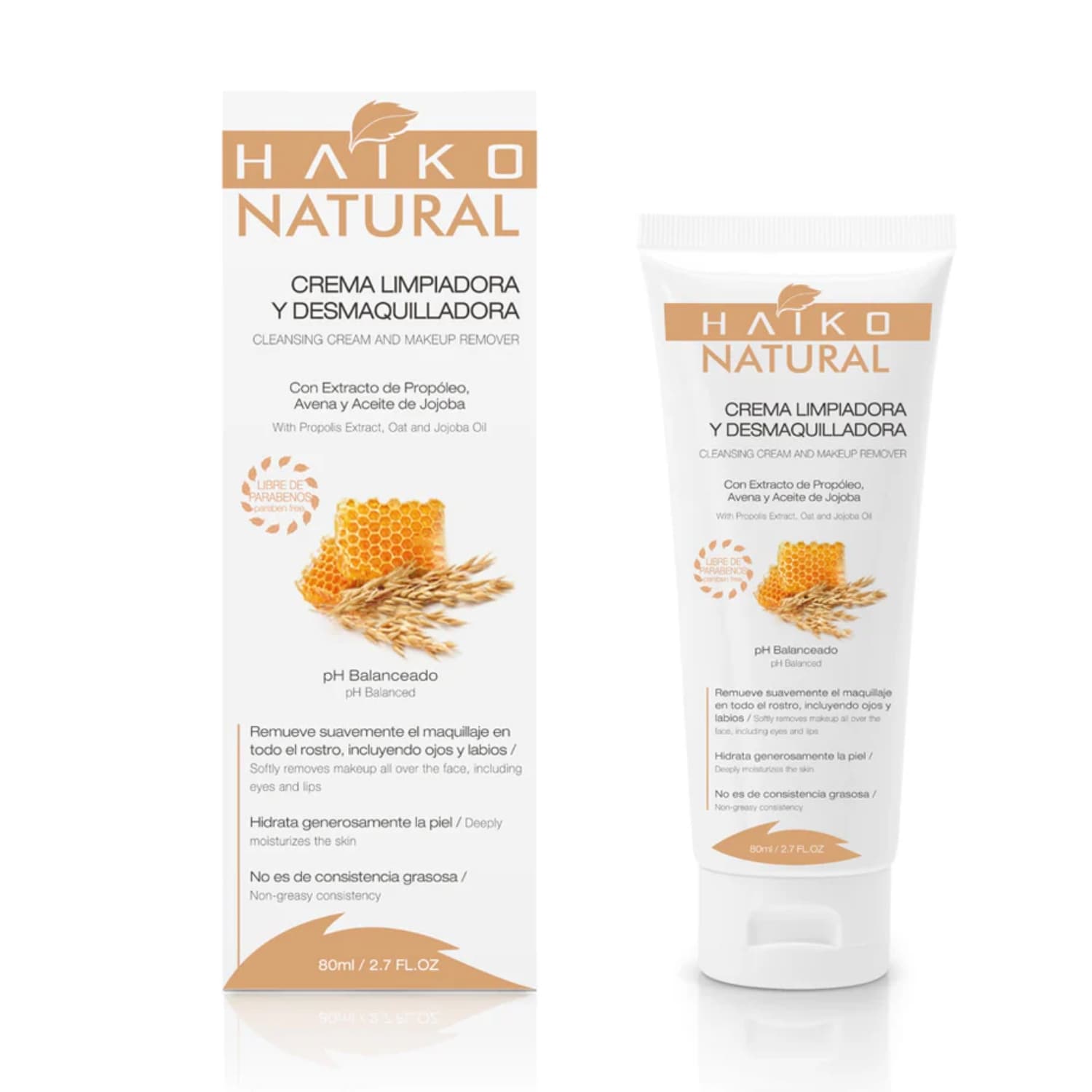 CREMA LIMPIA Y DESMAQU HAIKO NATURAL 80G CAJA
