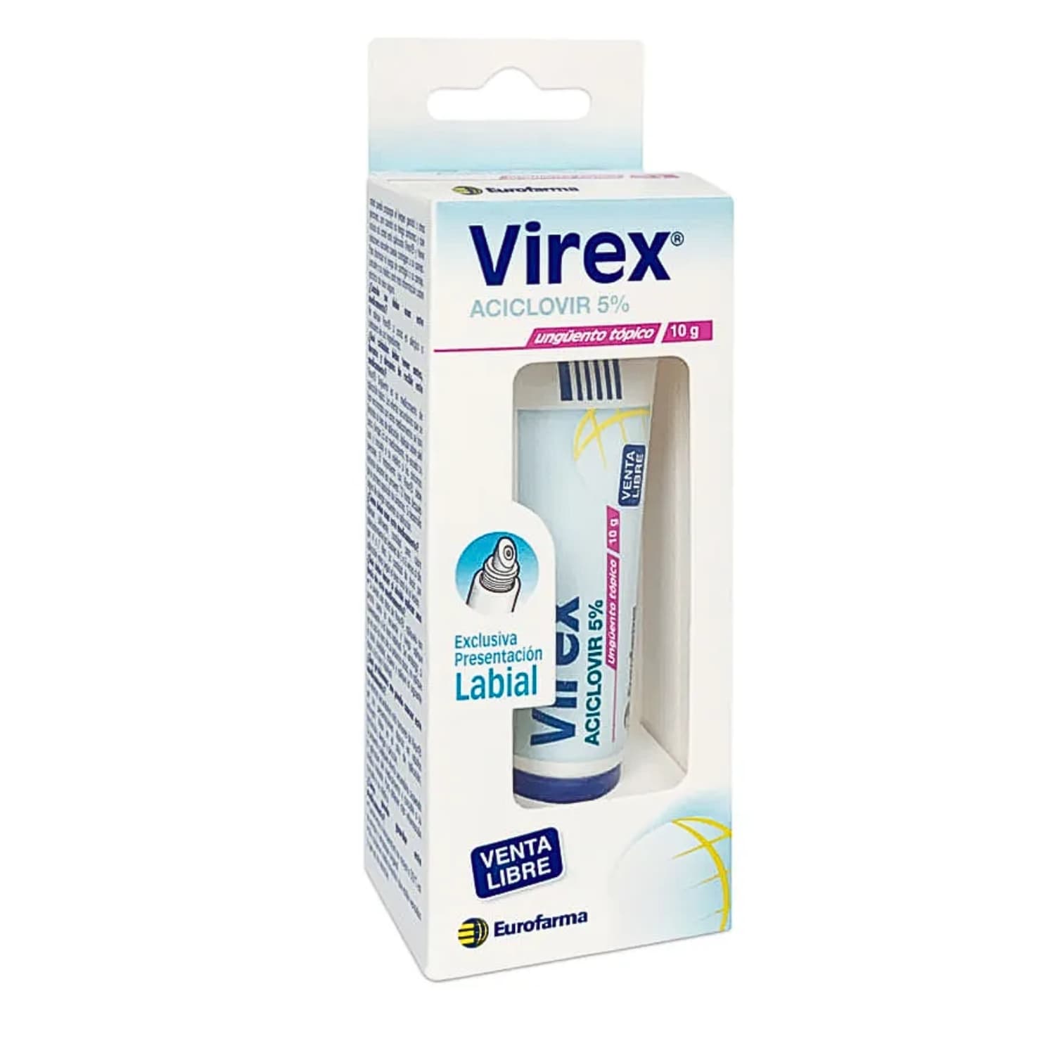 VIREX UNG LABIAL 5% CJA CON TUBO X10G CAJA TUBO X 10G (ACICLOVIR BASE 5G)