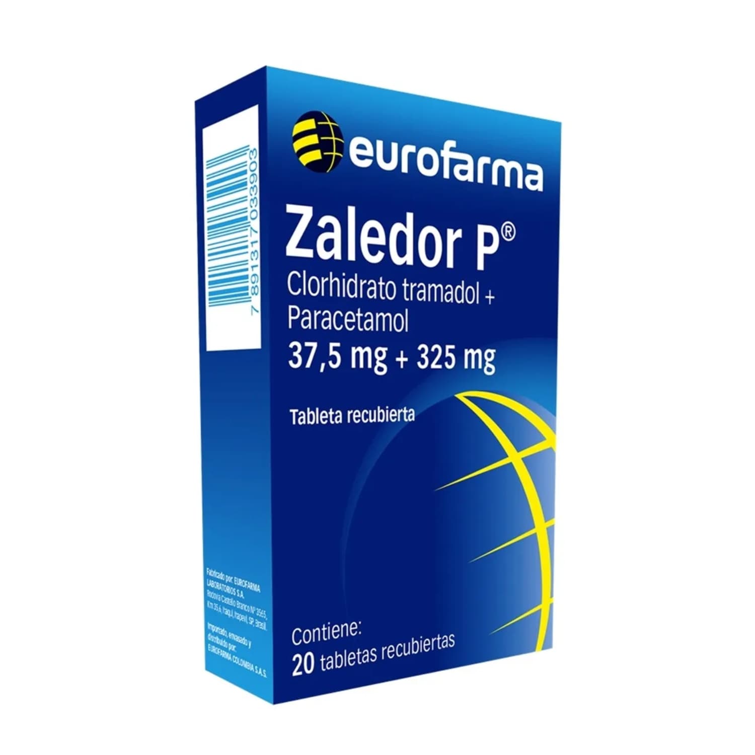 ZALEDOR-P 37,5MG+325MG CJA X 20TAB CAJA X 20 TABLETAS